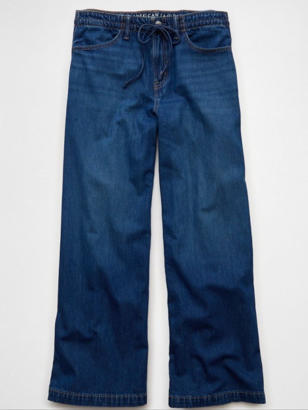 American Eagle Low Rise Strigid Ultra Wide Leg Jeans Size 6 - Picture 4 of 15